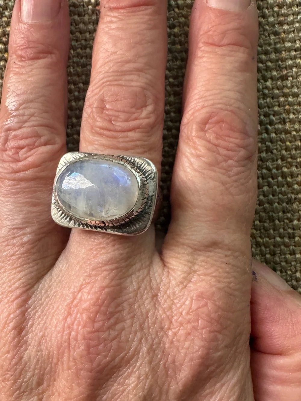 Jesus Maharry Magical Moon Stone Ring Size 8
